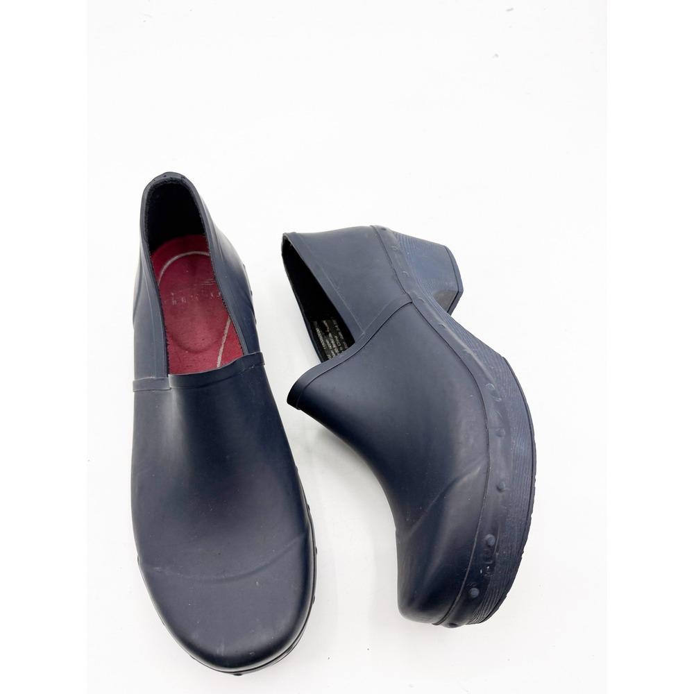 Dansko Richelle Navy Blue Rubber Waterproof Clogs Shoes Womens 42 US 11.5-12